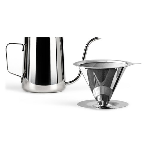 칼딘 올 스테인리스 드립 커피 듀오 세트 FD01, 드리퍼 + 드립포트 350ml, 1세트
