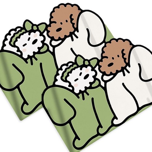 무식이네 IROODA 몽실이네 빨아쓰는 규조토 발매트, 잠옷입은 몽실이, 2개