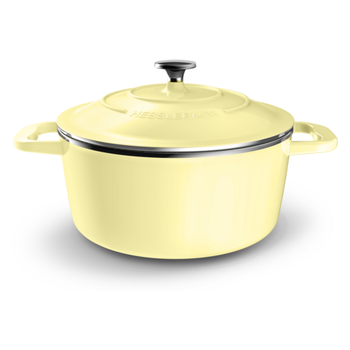 헤슬바흐 인덕션 스테인리스 합금 주물냄비, 미모사 내부 버터크림, 1개, 22cm