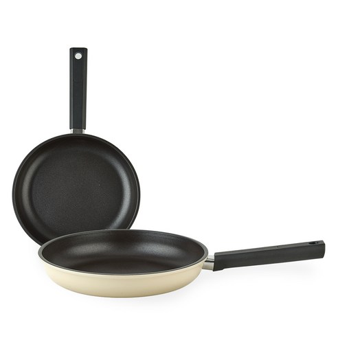 퀸센스 샌드 후라이팬 2개 세트, 베이지, 후라이팬 24cm(2P), 1세트