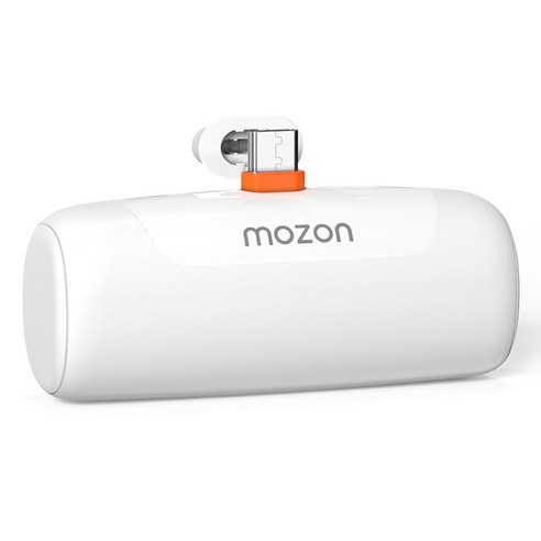 모즈온 PD 20W 고속 일체형 도킹형 미니 보조배터리 5000mAh C타입, 화이트, SPE-PA5PD20WCP