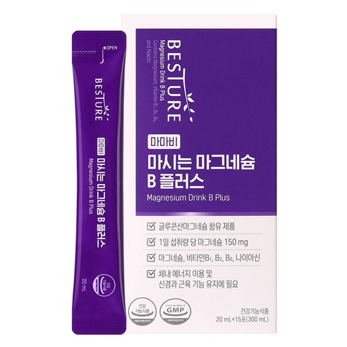 베스처 마시는 마그네슘 B 플러스 15p, 1박스, 300ml