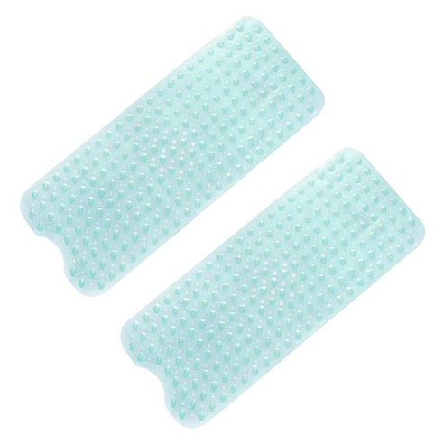 블럭마트 심플 욕실 미끄럼방지 매트 100 x 40 cm, 투명에메랄드, 2개