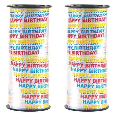 파티쇼 메세지 풍선 컬링 리본 소 2p, 생일화이트, 1개