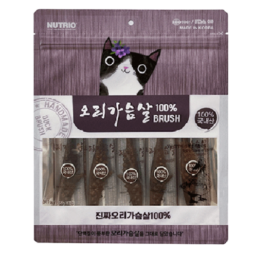 뉴트리오 고양이 순살 가슴살 브러쉬 5p, 오리고기맛, 35g, 1개