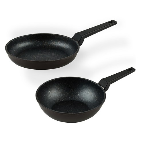 퀸센스 디너 후라이팬 세트 2개, 브라운, 후라이팬 24cm + 궁중팬 24cm, 1세트