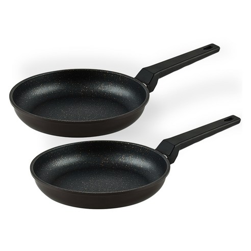 퀸센스 디너 후라이팬 2종 세트, 브라운, 후라이팬 24cm + 후라이팬 24cm, 1세트