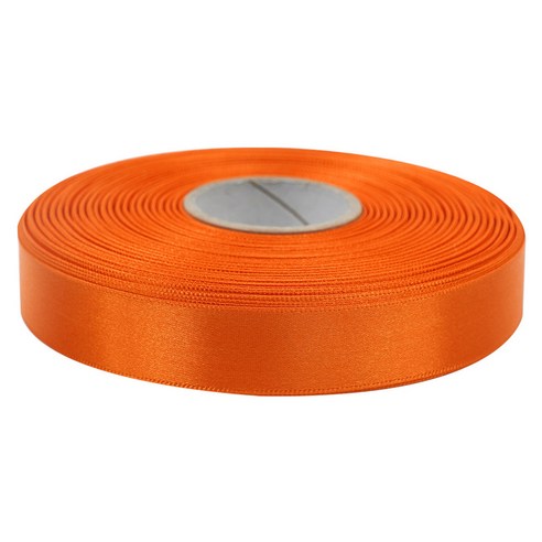 프리미엄 유광 단면 공단 리본 20mm, 36 오렌지, 1개, 45m