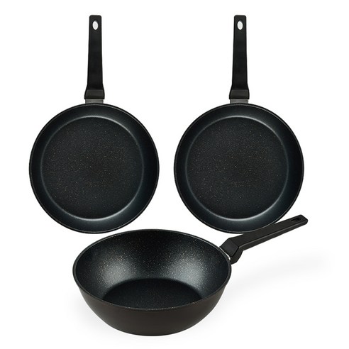 퀸센스 디너 후라이팬 3종 세트, 브라운, 후라이팬 24cm x 2p + 궁중팬 24cm, 1세트