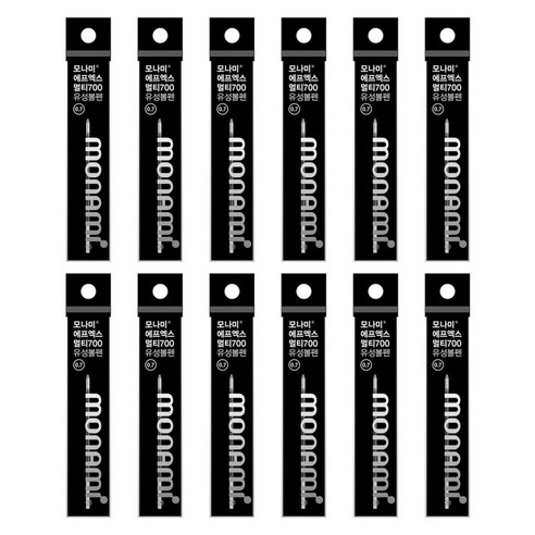 모나미 FX Multi 700 리필심 0.7mm, 흑색, 12개