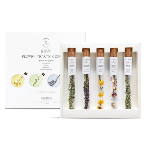 꽃을담다 혼합 플라워티스틱 선물세트 + 쇼핑백, 2세트, 5종