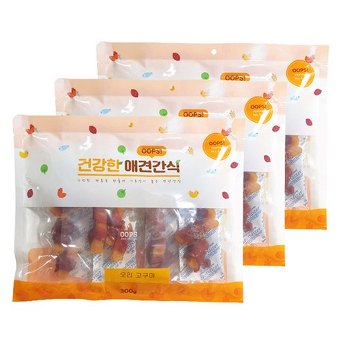 웁스 강아지 건강한 간식, 오리고구마, 300g, 3개
