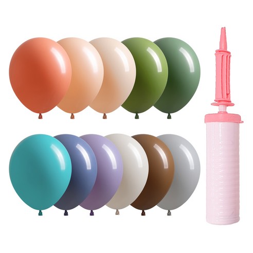 조이파티 조이벌룬 아티스트 풍선 30cm 100p + 손펌프 세트, 풍선(랜덤발송), 손펌프(마카롱핑크), 1세트