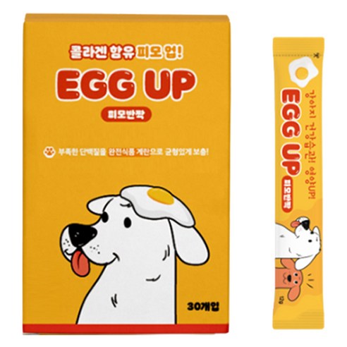 에그업 강아지 계란으로 만든 영양 간식 츄르 30p, 360g, 1개, 피모반짝
