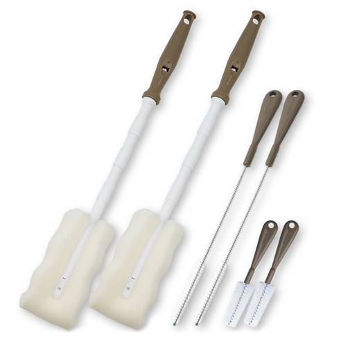 베이비베어 일자형 텀블러 세척솔 3종 세트, 브라운, 2세트