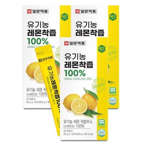 일양약품 유기농 레몬착즙 15p, 300g, 3개