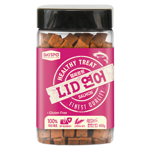 데이스포 강아지 헬시 트릿 LID 져키 간식, 연어, 400g, 1개