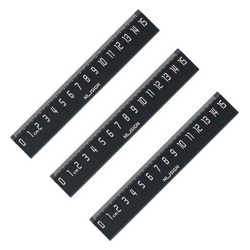 델리 누사인 ABS 자 15cm ENS096, 블랙, 3개