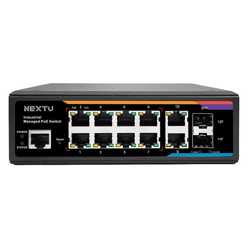 넥스트유 산업용 8포트 L2 매니지먼트 240W PoE 스위칭허브, NEXT-POE2922MDT, 1개