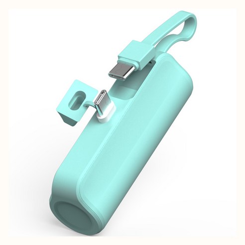 제이원 2in1 도킹형 일체형 케이블 미니 5000mAh 보조배터리, HA-ST5000-2W(C타입 커텍터+C타입 케이블), 민트