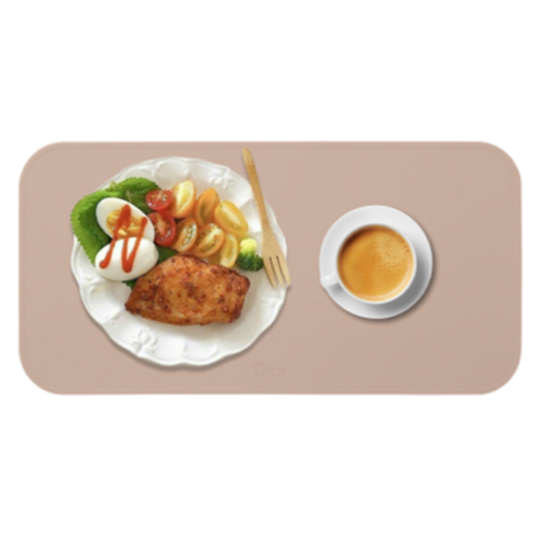 디아르 플래티넘 실리콘 방수 브런치 식탁매트, 핑크베이지, 39 x 19.5 cm, 1개