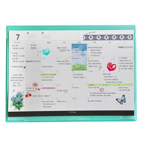 아이씨엘디자인 2025 먼슬리플래너 마우스 패드 세트, 민트, 1세트