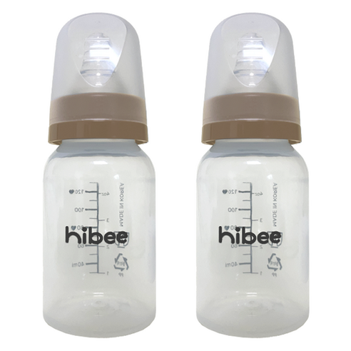 하이비 신생아용 PP 에잇벤트 젖병, 브라운, 130ml, 2개 수유용품