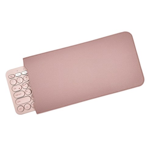 BOHO 블루투스 키보드 텍스처드 가죽 케이스 로지텍 K380 MX Keys Mini, 라이트퍼플, 1개