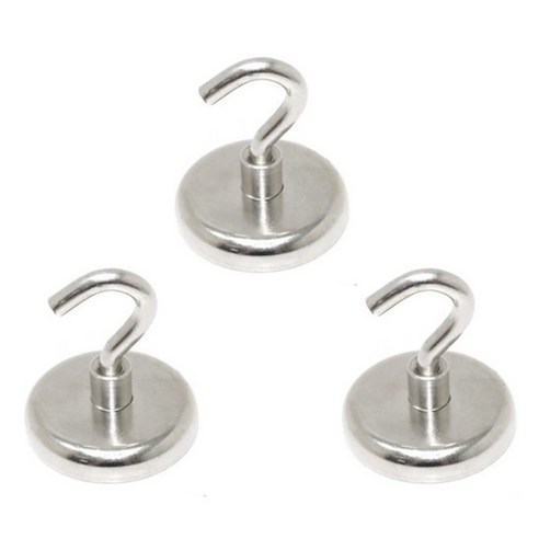 초강력 네오디움 후크 고리자석 32mm TJ10T, 실버, 3개