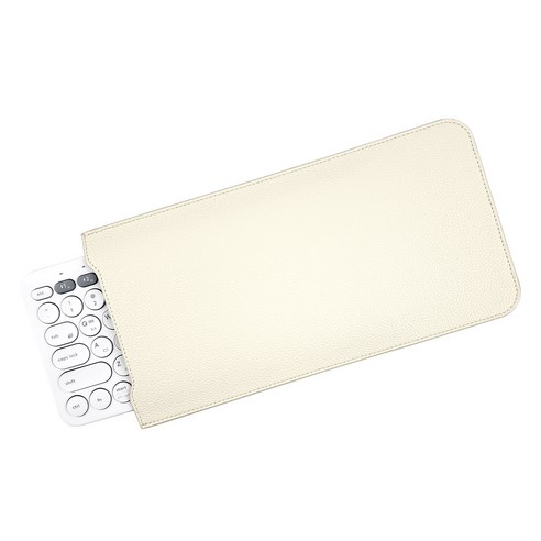 BOHO 블루투스 키보드 텍스처드 가죽 케이스 로지텍 K380 MX Keys Mini, 아이보리, 1개