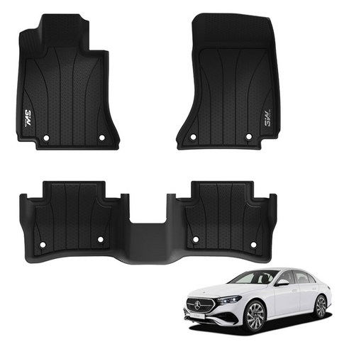 3W에코라이너 TPE 카매트 1+2열 3p, 벤츠 E클래스 W214 2024년 1월~, 블랙