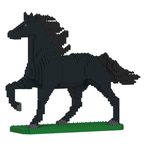 JEKCA 말 야생 동물 블럭, 블랙, 1개
