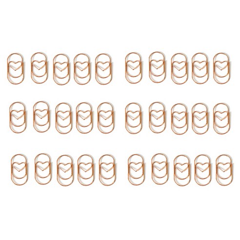 문구담 세련된 컬러 뚱클립 사랑 로즈골드, 1개, 30개입