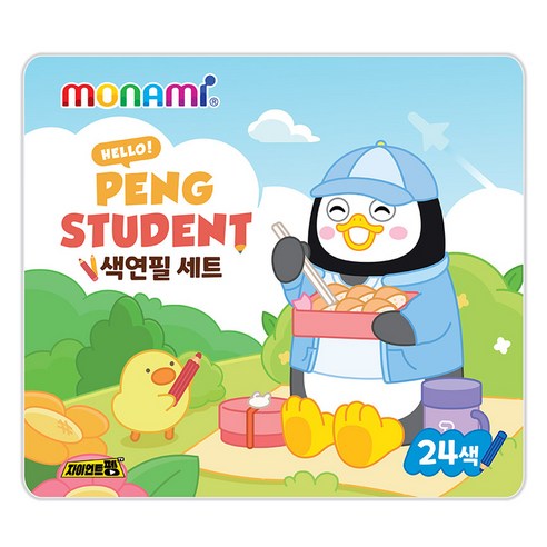 모나미 펭수 바우하우스 색연필 세트, 24색, 1세트