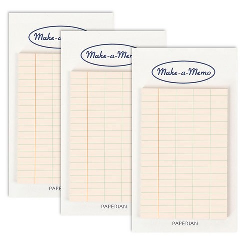 페이퍼리안 플랜마커 메이크어메모 점착메모지, 그리드 베이지, 1개입, 3개