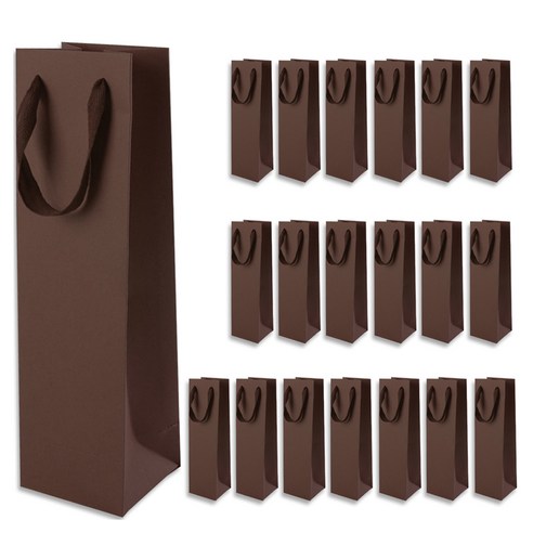 골든래빗 와인C 컬러 와인 종이백 9 x 28 x 8 cm, 브라운, 20개