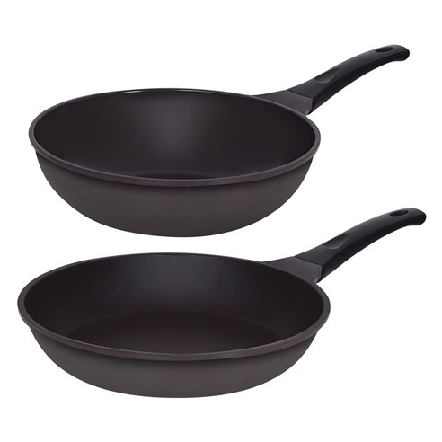 오퇴르 국내생산 시어터 주물 프라이팬 2종 세트, 다크브라운, 1세트, 팬 28cm + 궁중팬 28cm