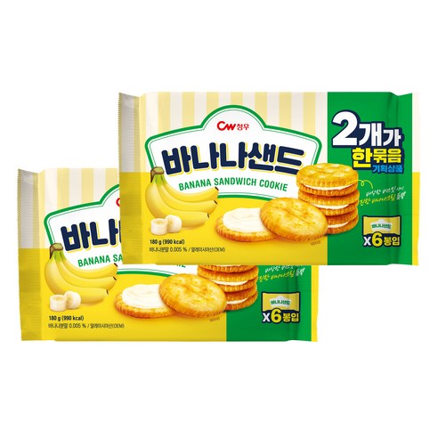 청우식품 바나나샌드 과자 2p, 1개, 360g