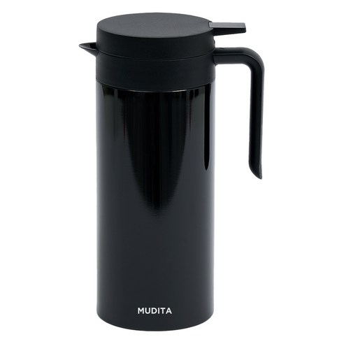 무디타 리본제이 304 스텐 슬림형 보온 보냉 주전자, 1.5L, 블랙, 1개