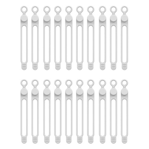 마다꾸미 실리콘 케이블타이 콘세트 선 라인 정리, 12 원형 화이트, 20개