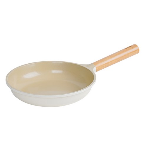 인블룸 인덕션 아이보리 우드핸들 IH 프라이팬, 24cm, 1개