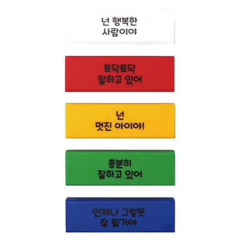 디자인아지트 네임 지우개 5종 세트, 비비드, 1세트