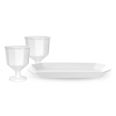 프렐류드 고블렛 2p + 심플레 직사각 접시 세트, 화이트, 화이트(고블렛), 마시멜로(접시), 1세트