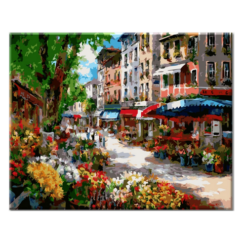 모모픽스페인팅 DIY 명화 그리기 40 x 50 cm, J41 로맨틱 거리, 1개