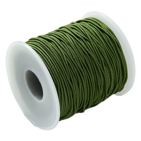 마다꾸미 컬러 고무줄 롤 수경끈 만들기 고무끈 대용량 1mm x 50m, 카키, 1개
