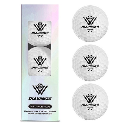 다이아윙스 고반발 비거리 골프공 M2 2피스 42.8mm, 화이트, 3개입, 1개