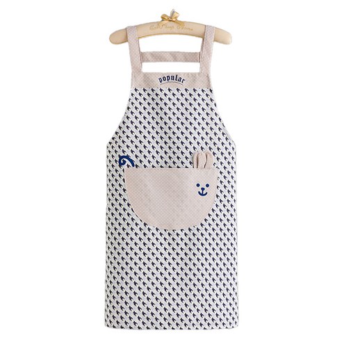 순잠 래빗포켓 다용도 멜빵 앞치마, 네이비, 1개