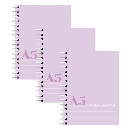 아이비스 A5스프링 노트, 퍼플, 3개
