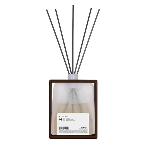 아로니카 내츄럴 우드 다크 코팅 프레임 챕터 디퓨저, 헤이즐넛, 200ml, 1개