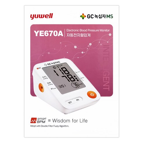 GC녹십자MS 유웰 가정용 자동 전자 혈압계 YE670A, 1개